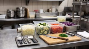 Les éléments phares d'une cuisine centrale sont les fruits et légumes